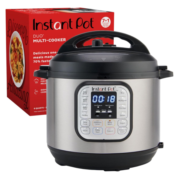 Instant Pot Duo 7-In-1 Electric Pressure Cooker, Slow Cooker, Rice Cooker, Steamer, Sauté, Yogurt Maker, Warmer & Sterilizer (6 Quart) Fashion