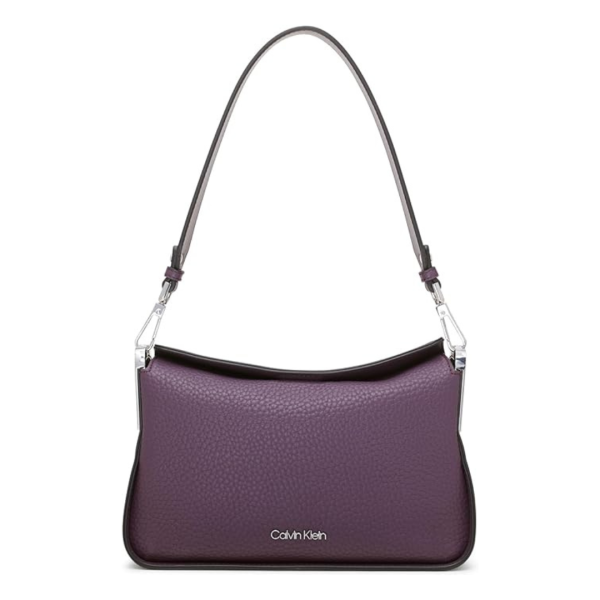 Calvin Klein Fay Shoulder Bag With Magnetic Top Closure (Plum) Cheap