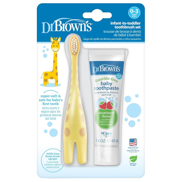 Dr. Brown s Infant-To-Toddler Training Toothbrush Set With Toothpaste For Discount