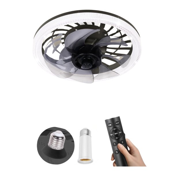 Westtree 12  Celling Fan With Light And Remote (Black) Fashion