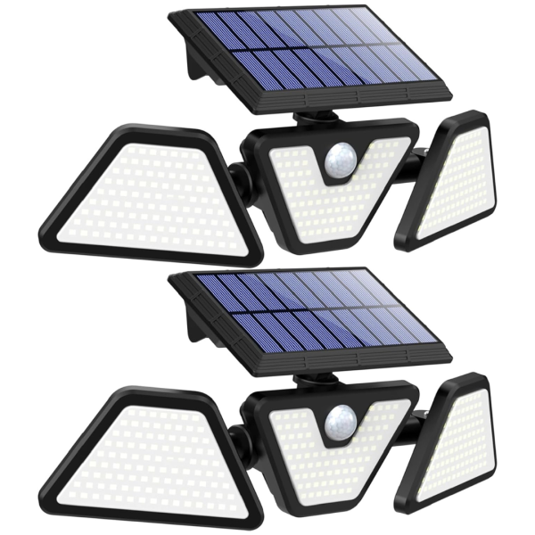 2-Pack Waterproof 3-Heads 275 LED Motion Sensor Solar Security Lights Online Sale