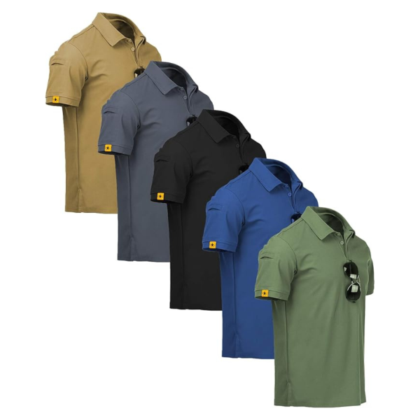 5-Pack Men s Short Sleeve Moisture-Wicking Polo Shirt (Multi) Sale