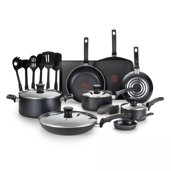 20-Pieces T-Fal Essentials Nonstick Cookware Set + $15 Kohls Cash Discount